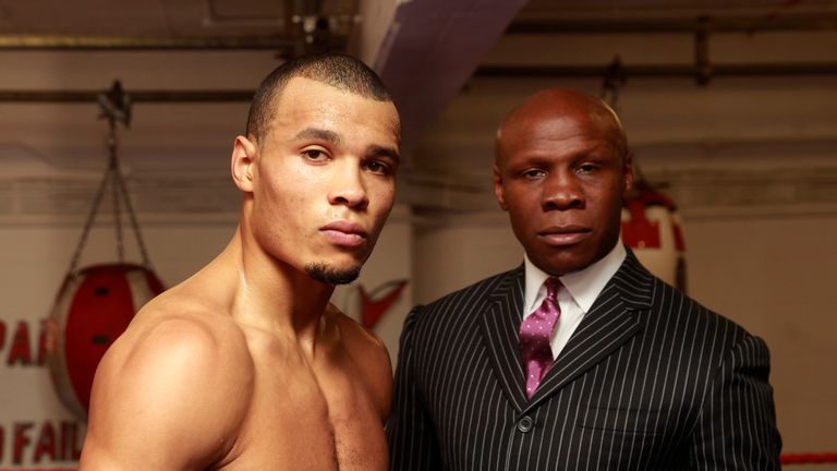 Chris Eubank Jr and Chris Eubank Snr (Pic by Lawrence Lustig)