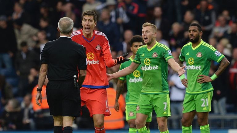 Costel Pantilimon and his Sunderland team mates could not believe the West Brom goal was allowed to stand