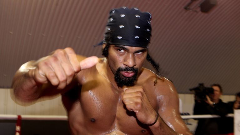 David Haye works out during a media training day at his Hayemaker Gym in London on June 14, 2011 in London, England.  (Photo by