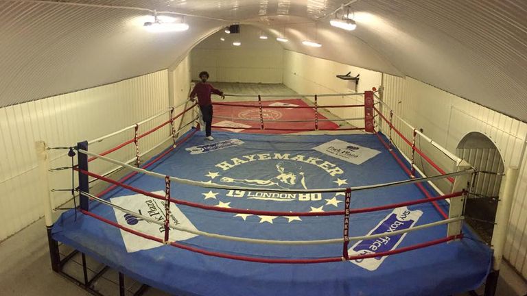 David Haye stands in his ring ahead of its planned sale (copyright: David Haye/Facebook)