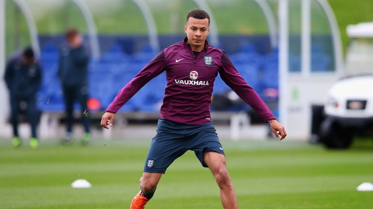 Dele Alli during an England training session at St Georges Park