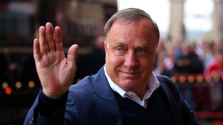 Dick Advocaat waves to supporters as he arrives for Sunderland's game against West Ham. Will it be his last in management?