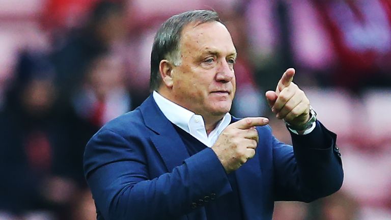 Sunderland manager Dick Advocaat gestures during the Barclays Premier League match between Sunderland and West Ham