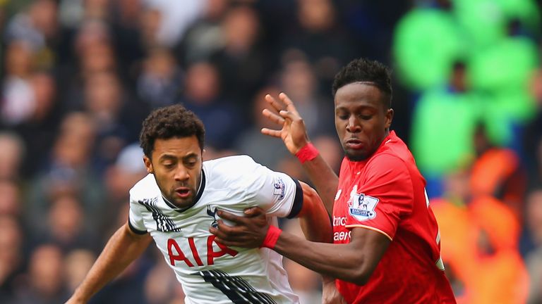 Divock Origi of Liverpool and Mousa Dembele of Tottenham