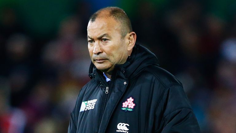 GLOUCESTER, ENGLAND - OCTOBER 11:  Eddie Jones, Head Coach of Japan looks on during the 2015 Rugby World Cup Pool B match between USA and Japan at Kingshol
