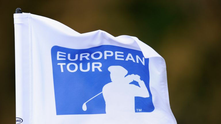 GIRONA, SPAIN - DECEMBER 06: A European Tour flag during the second round of the European Tour qualifying school final stage at PGA golf de Catalunya on De