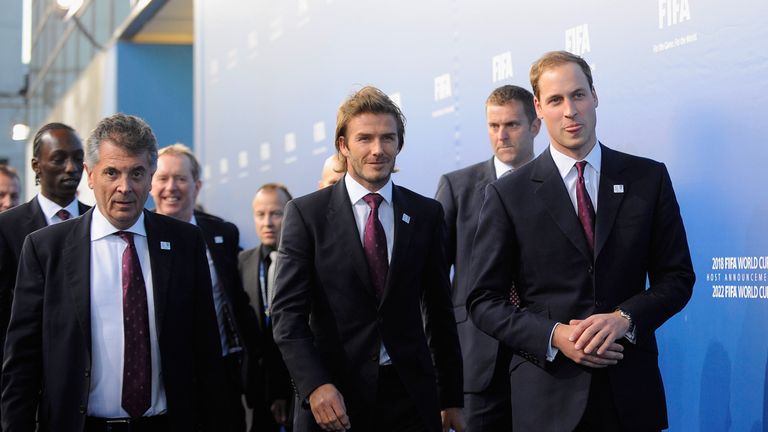 David Beckham (c) and Prince William (r) were closely involved in England's unsuccessful bid.