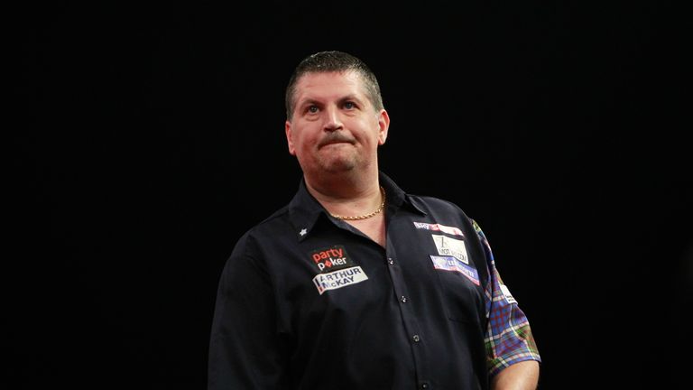 GARY ANDERSON V IAN WHITE.GARY ANDERSON IN ACTION