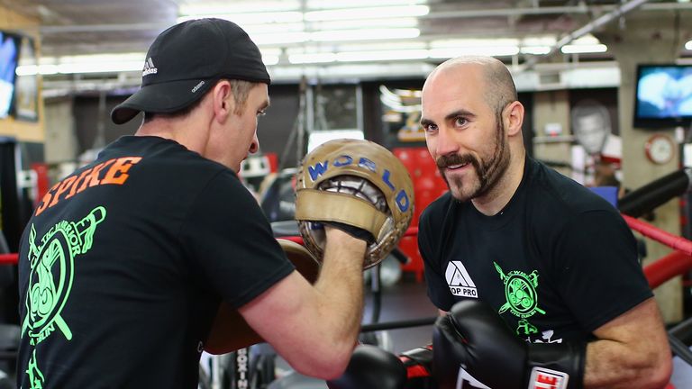 BOSTON, MA - MAY 20:  Gary O'Sullivan works out in preparation for his middleweight bout against Melvin Betancourt at The Ring Boxing Club on May 20, 2015 