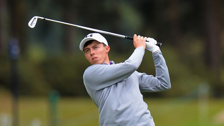 WOBURN, ENGLAND - OCTOBER 10:  Matthew Fitzpatrick of England plays his second shot on the 10th fairway during the thrid round of the British Masters suppo