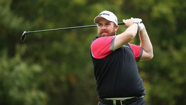 WOBURN, ENGLAND - OCTOBER 08:  Shane Lowry of Ireland plays his second shot on the 11th hole during the first round of the British Masters 