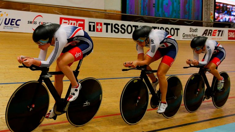 Great Britain women's team pursuit in the 2015 European Track Championships