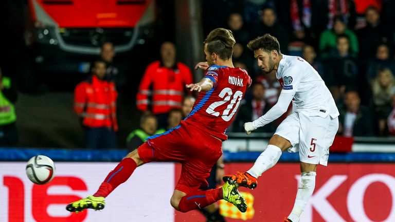 Hakan Calhanoglu makes it 2-0 for Turkey against the Czech Republic. 