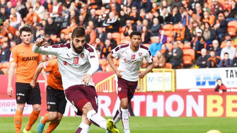 Juanma Delgado scores from the penalty spot 