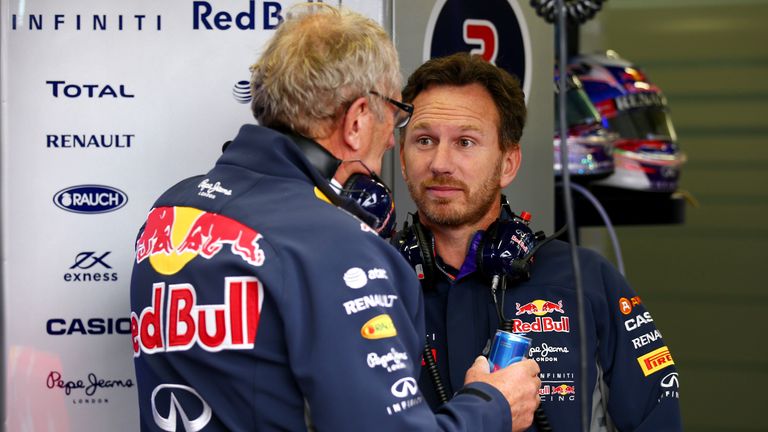 Helmut Marko and Christian Horner in discussion