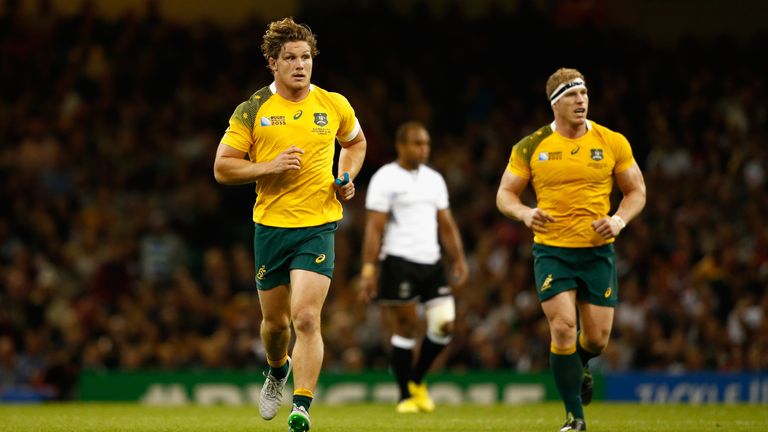 Michael Hooper (l) and David Pocock will pose a huge danger to England at the breakdown.