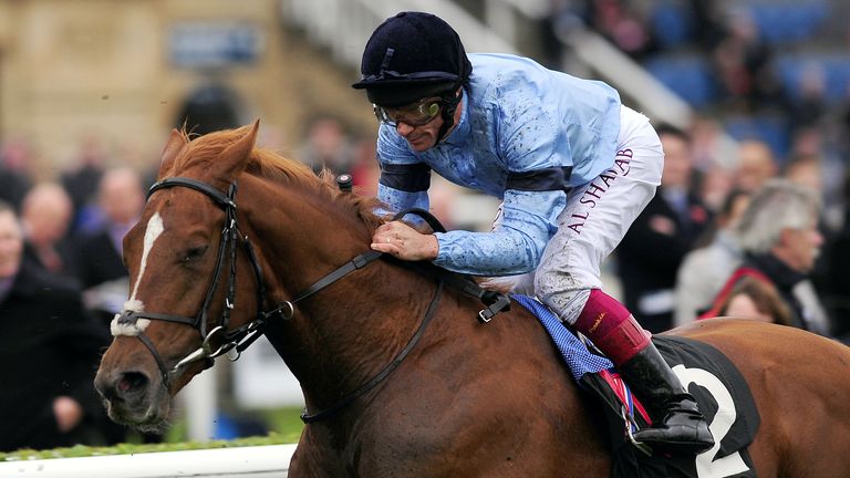 Frankie Dettori on Foundation finishes in third place in the Racing Post Trophy during day two of the Racing Post Trophy weekend at Doncaster Racecourse