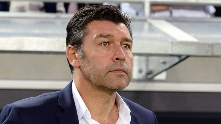 Lyon's French head coach Hubert Fournier looks on during 