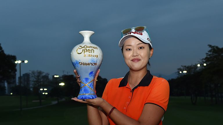 Hye In Yeom with the Xiamen International Ladies Open trophy