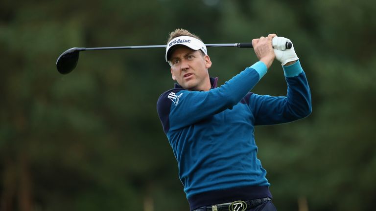 WOBURN, ENGLAND - OCTOBER 09:  Ian Poulter of England in action during the second round of the British Masters supported by Sky Sports at Woburn Golf Club 
