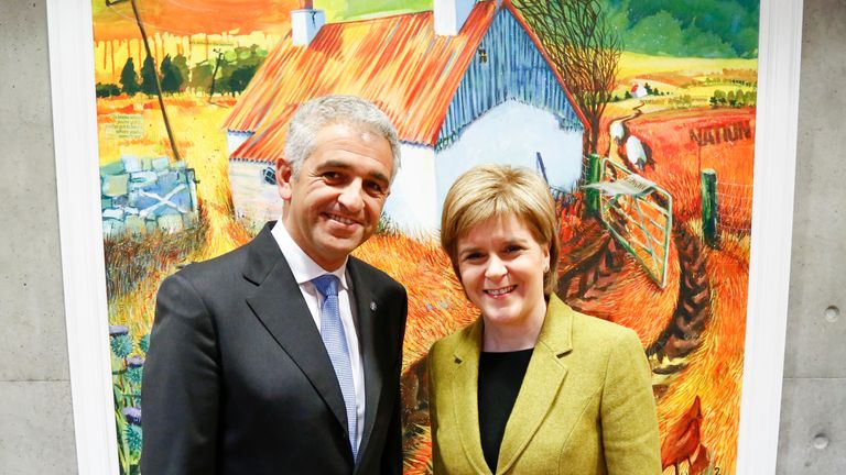 Ladies European Tour boss Ivan Khodabakhsh alongside Scotland's First Minister Nicola Sturgeon