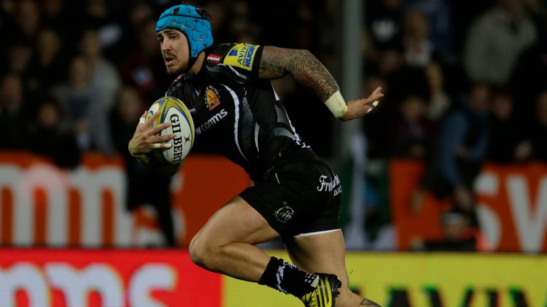 Jack Nowell of Exeter Chiefs in action against London Irish