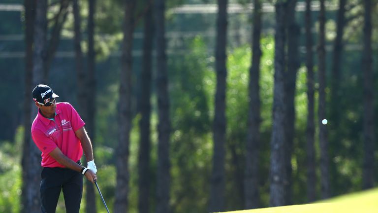 ANTALYA, TURKEY - OCTOBER 30 : Jaco Van Zyl of South Africa plays a chip shot to the 11th green during the second round of the Turkish Airlines Open at The