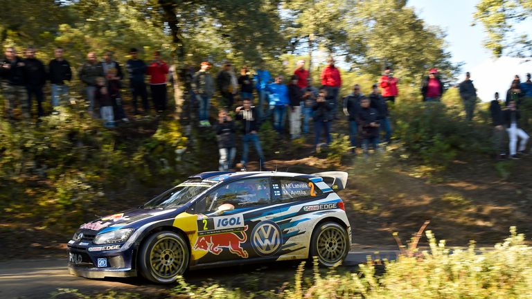 Jari-Matti Latvala of Finland in action in the Rally of France