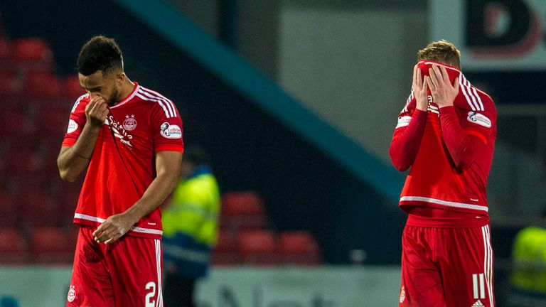 Dejection for Aberdeen's Jonny Hayes (right) and Shay Logan