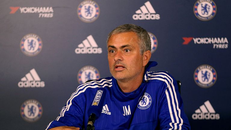 Chelsea manager Jose Mourinho talks during his press conference