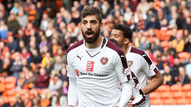 Juanma Delgado celebrates his goal