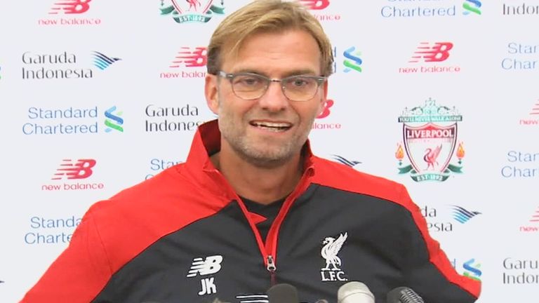 Jurgen Klopp at his first pre-match news conference as Liverpool manager