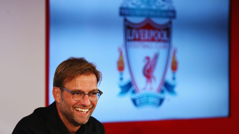 Jurgen Klopp is unveiled as the new manager of Liverpool at Anfield