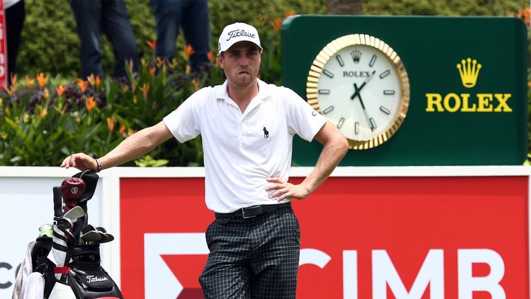 KUALA LUMPUR, MALAYSIA - OCTOBER 30:  Justin Thomas of United States waits on the 15th hole during round two of the CIMB Classic at Kuala Lumpur Golf & Cou