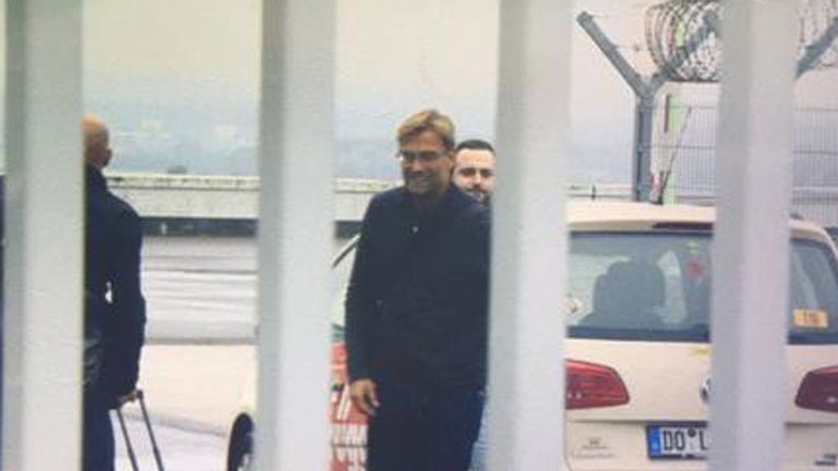 Jurgen Klopp flew to Liverpool on the 4.47pm flight from Dortmund airport