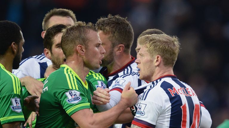 Lee Cattermole (left) was involved in an altercation with James McClean