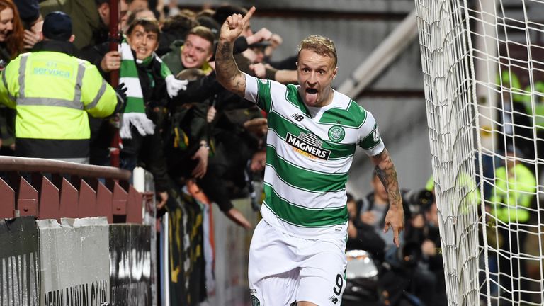 Celtic's Leigh Griffiths celebrates after opening the scoring