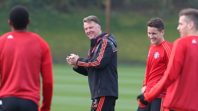 Louis van Gaal keeping his players happy in training ahead of Sunday's derby