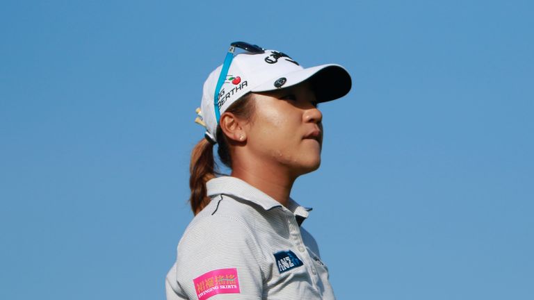 HAINAN ISLAND, CHINA - OCTOBER 31: Lydia Ko of New Zealand walks to 10th hole after she tee off in round 3 on Day 6 of Blue Bay LPGA 2015 at Jian Lake Blue