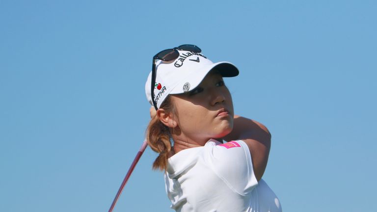 HAINAN ISLAND, CHINA - OCTOBER 30:  Lydia Ko of New Zealand tee off on the 10th hole during round 2 on Day 5 of Blue Bay LPGA 2015 at Jian Lake Blue Bay go