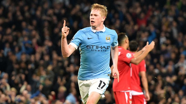 Manchester City's Kevin de Bruyne celebrates scoring his late winning goal