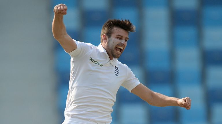 Mark Wood celebrates the dismissal of Younus Khan