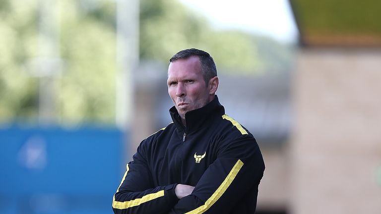 Michael Appleton looks on during the Sky Bet League Two match between Northampton Town and Oxfo
