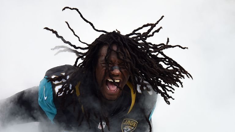 Sergio Brown of the Jacksonville Jaguars takes the field prior to a preseason game against the Pittsburgh Steelers