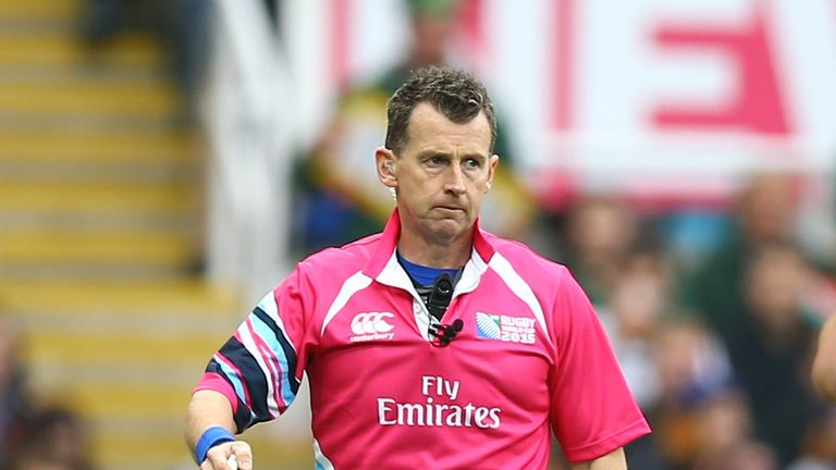 Nigel Owens during the Rugby World Cup 2015 Pool B match between South Africa and Scotland at St James 