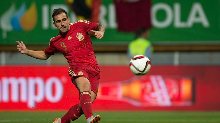 Paco Alcacer scores for Spain in a friendly against Costa Rica