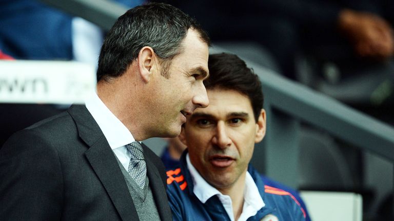 Derby boss Paul Clement (left) with Aitor Karanka of Middlesbrough