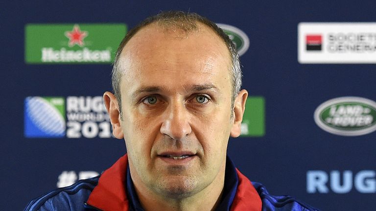 France's head coach Philippe Saint Andre announces his team to play Ireland