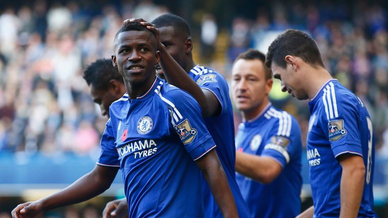 Ramires of Chelsea celebrates scoring his team's first goal 
