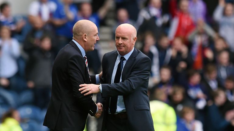 Rangers manager Mark Warburton (left) and Falkirk manager Peter Houston